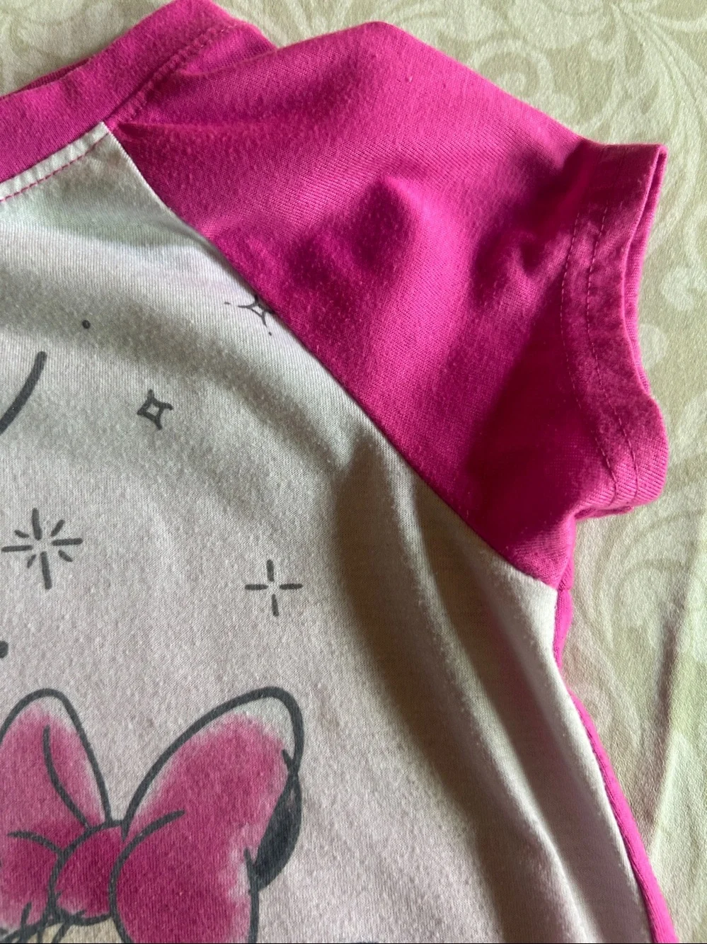 Disney Pink and White Minnie Mouse Pajama Set